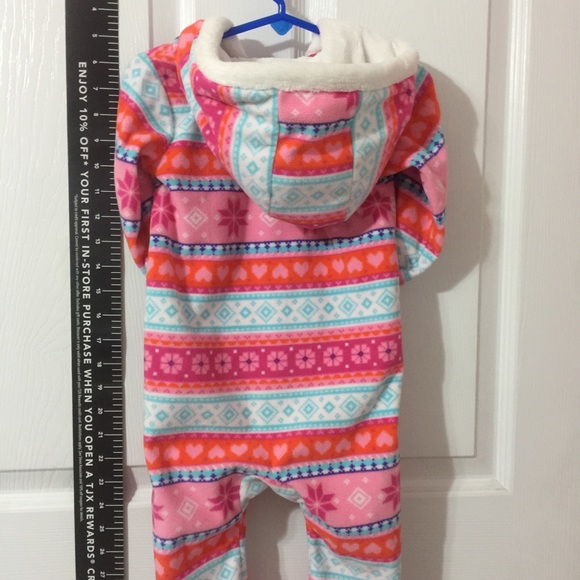 Carter’s girl’s hooded pajamas snow suit - Picture 3 of 5